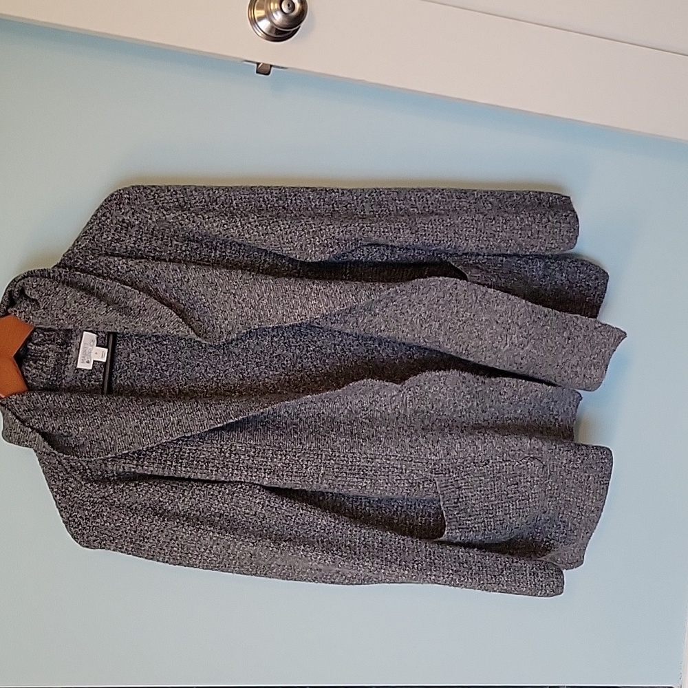 MARKET & SPRUCE Gray Open-Front Hooded Cardigan